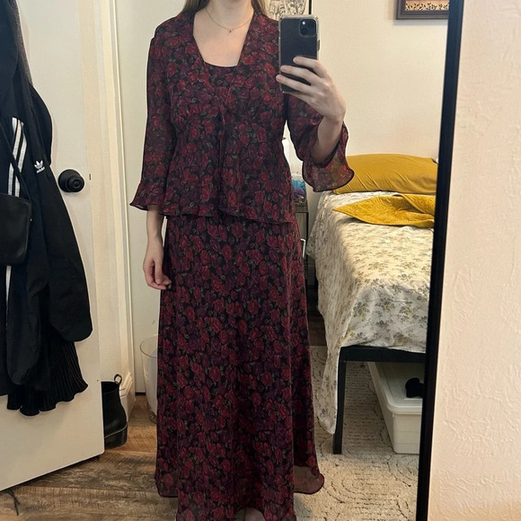 Vintage Positive Attitude 2-Piece Floral Set Dress Size 6 - Picture 11 of 12